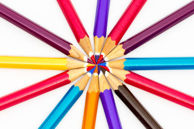 Close-up of multi colored pencils