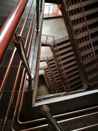 High angle view of spiral stairs