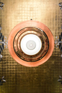 Directly below shot of illuminated pendant light