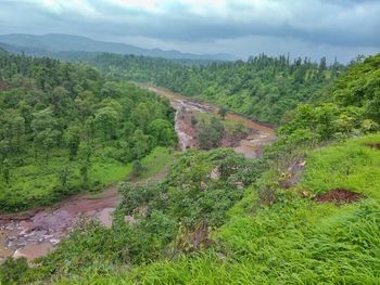 Scenic view of land against sky