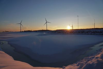 Scenic view of landscape against sky during sunset