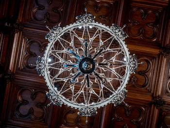 Low angle view of chandelier