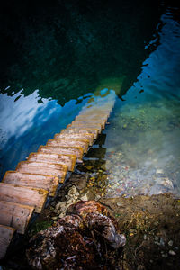 High angle view of lake