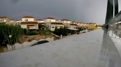 Surface level of houses against sky