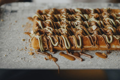 Close-up of cake on table