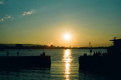 Scenic view of sunset over sea