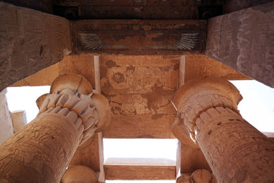 Low angle view of old temple