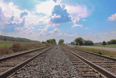 View of railroad tracks against sky