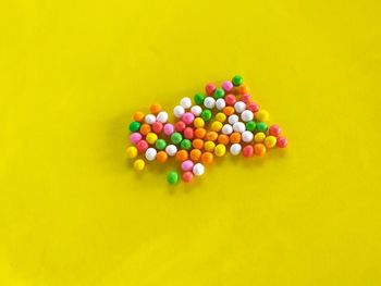 High angle view of multi colored pencils on table