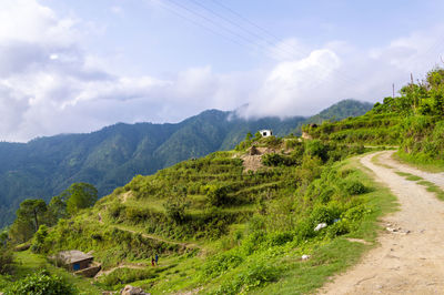 Scenic view of mountains against sky