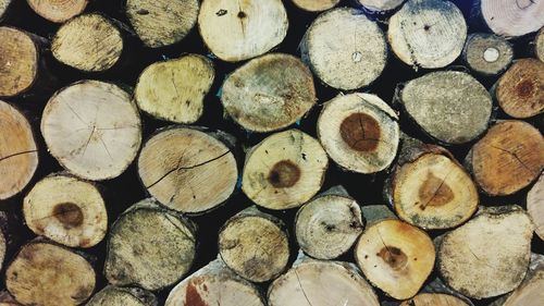 Full frame shot of logs