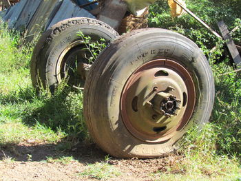 Close-up of old car