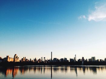 City skyline with waterfront