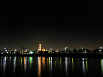 Illuminated city at night