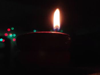 Close-up of burning candle