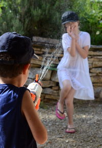 Close-up of children playing