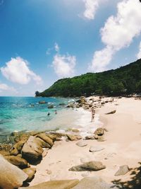 Scenic view of beach against sky
