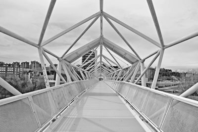 View of footbridge in city
