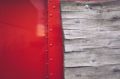 Full frame shot of red door