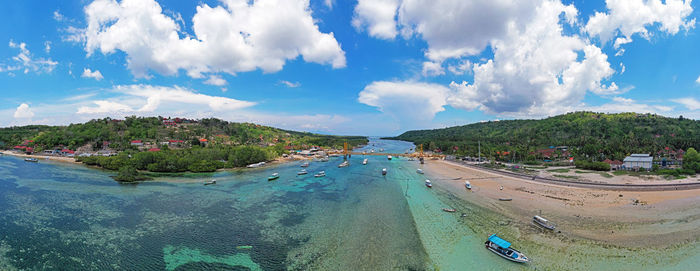 Panoramic view of beach against sky