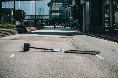 Cobblestone street in city