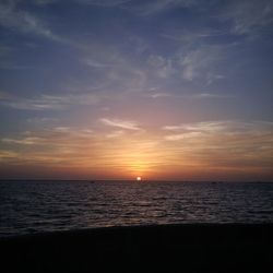 Scenic view of sunset over sea