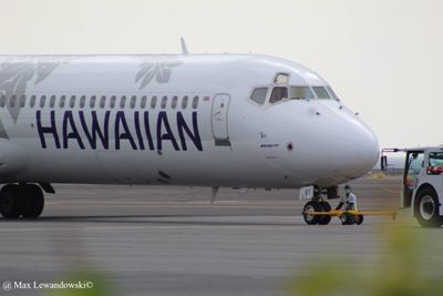 View of airplane on airport runway