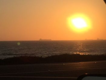 Scenic view of sea during sunset