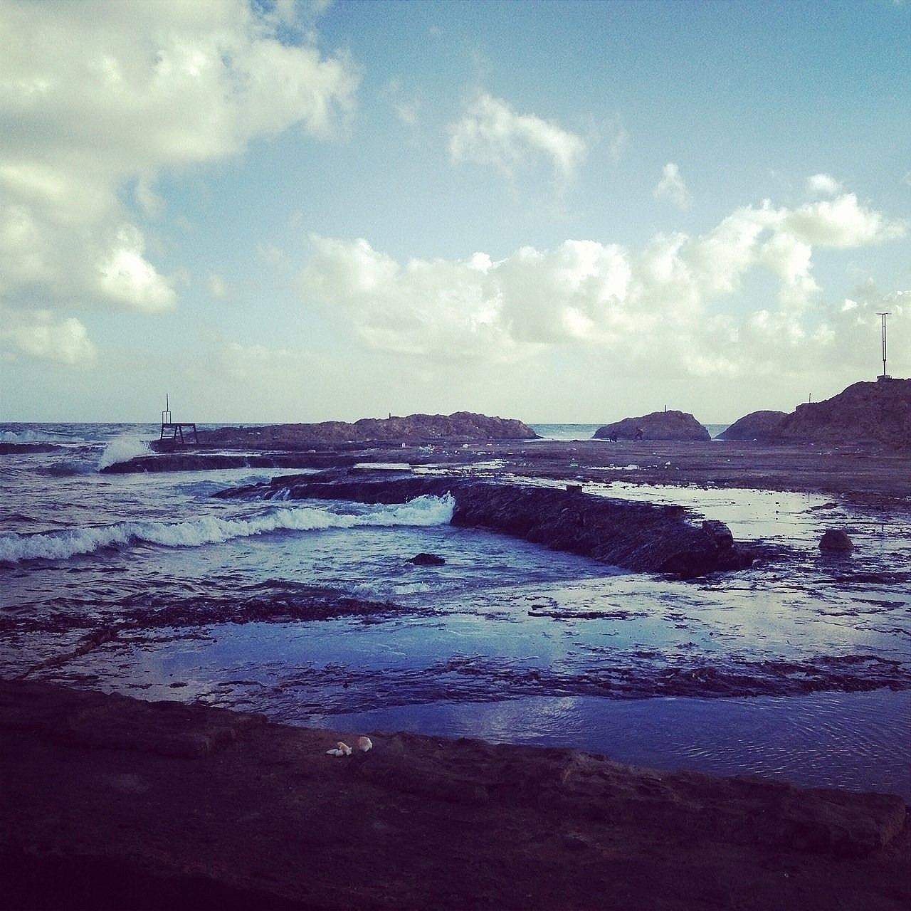 water, sea, beach, sky, tranquil scene, scenics, shore, tranquility, horizon over water, beauty in nature, nature, cloud - sky, sand, coastline, idyllic, cloud, rock - object, reflection, calm, outdoors