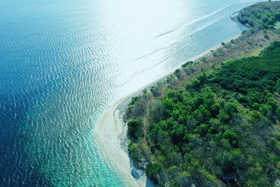 High angle view of sea shore