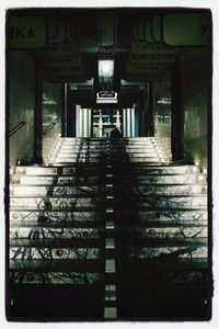 Empty road with columns in foreground