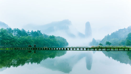 Bridge over river against sky