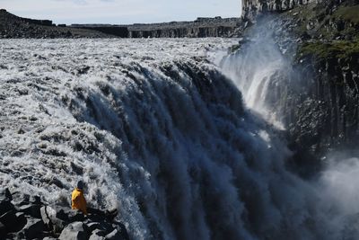 Scenic view of waterfall