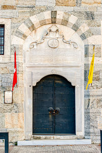 Closed door of old building