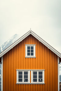 Low angle view of old building against sky