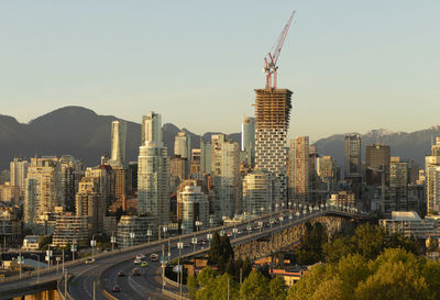 Aerial view of buildings in city