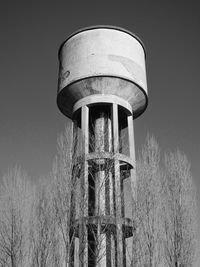 Low angle view of water tower against sky