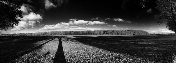 Road passing through field