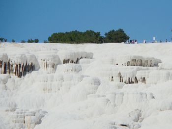 View of tourists on the beach