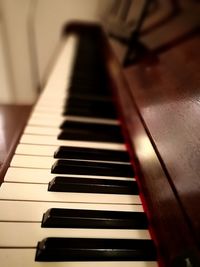 Close-up of piano keys