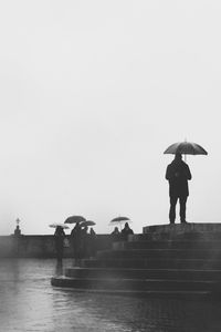 View of woman against clear sky