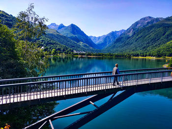 Bridge over river against sky