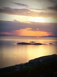 Scenic view of sea at sunset