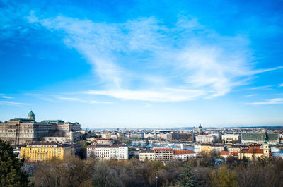 Residential district against sky