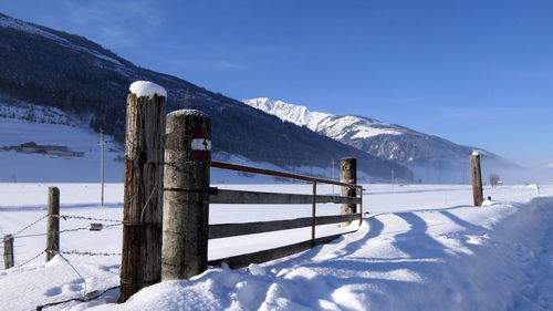 Snow covered mountain against sky