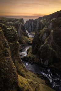 Fjadrargljufur canyon, a great gorge in iceland