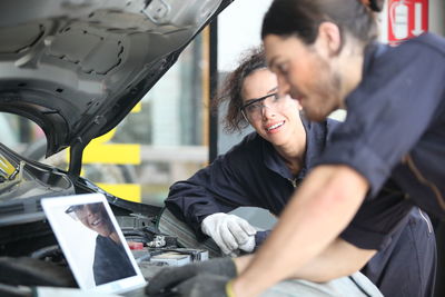 Man and woman in car