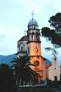 Low angle view of bell tower