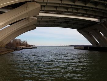 Bridge over river against sky