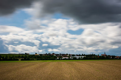 Scenic view of field against sky